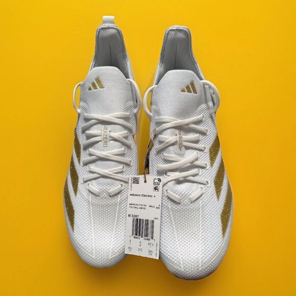 Adidas Adizero Electric+ Football Cleats White & Gold - Men's Size 9.5 - IE3287 - Picture 4 of 9